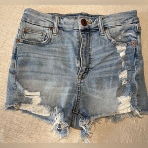 American Eagle Outfitters Blue Distressed Jean Shorts Women’s 4